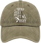 JUSWEDO Dad Hat Funny Fishing Here 