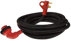 Valterra Mighty Cord® RV 30-Amp 90-Degree Detachable Power Cord, 25-Foot Cord for RV, Red