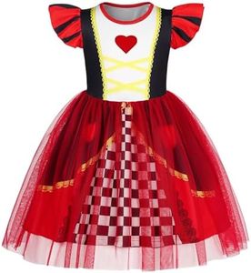 HenzWorld Red Hearts Costumes Dress for Girls Princess Costume Halloween Carnival Christmas Outfits Birthday Party Cosplay Dresses 3T 4T
