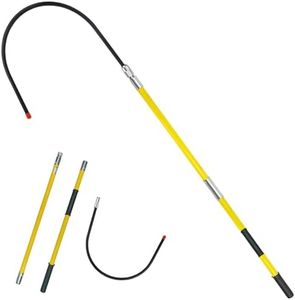 Rescue Hook with 18 inch Opening, High Voltage Insulated Rescue Hook Epoxy Resin Telescopic 10kv35kv, 7.6-Foot Anti-Electrocution Rescue Hook 380V for Fire High Voltage Electrician, Safety Yellow