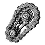 Metal Fidget Spinner Toy for Kids Adults, Linkage Bike Chain Design 2 Gears, Fidget Toy for Boys Girls 5 6 7 8 9 10+11 12, Cool EDC Black Sprockets Finger Spin Toy for Stress Reduce Anxiety