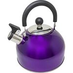 2.5L Stainless Steel Whistling Kettle - Suitable for Fishing, Camping, Hiking, Indoor & Outdoor | Camping Kettle for Gas Stove, Electric Stove, Camp Fire | Lightweight, Fast Boil, Phenolic Handle