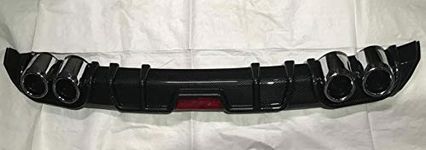 CARMART Rear Bumper Diffuser Compatible for Polo Fibre Finish with Reflector