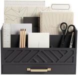 Blu Monaco Grey Wood Desk Organizer