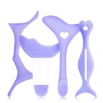 Gleva 4Pcs Multifunctional Eye Makeup Tool, Reusable Silicone Eyeliner Aid Mascara Shield Guard Eyeliner Eyelash Lipstick Eyeshadow Applicators for Beginner's & Profesional's (Purple)
