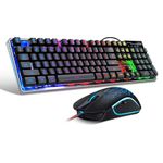 Gaming Keyboard and Mouse Combo, MageGee K1 RGB LED Backlit Keyboard with 104 Key Computer Gaming Keyboard for PC/Laptop (Black)