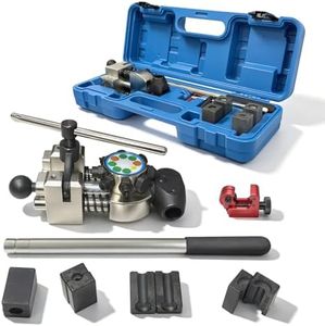 Brake Line Flaring Tool Kit, 45 Degree Single, Double and Bubble Flares, Brake Line and Tubing Flaring Tool for 3/16", 1/4", 5/16", 3/8" and 4.75mm Tubing, Brake Flare Tool for Steel Metal Tube