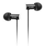 final E2000 In Ear Isolating Earphones, 6.4mm Dynamic Driver, High-Resolution, Aluminium Housing, Swing-Fit Eartips - Black Aluminium