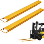 VEVOR Pallet Fork Extensions, 60" Length 4.5" Width, Heavy Duty Carbon Steel Fork Extensions for Forklifts, 1 Pair Forklift Extensions, Industrial Forklift Fork Attachments for Forklift Truck, Yellow