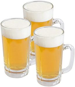 ADERIA 315 Beer Mug, Clear, 16.9 fl oz (500 ml), Set of 3, Made in Japan, Beer Glass, Men, Fashionable, Pints, Crafts, Pilsners, Izakaya, Restaurants, Standard, Professional Use, Simple, Commercial