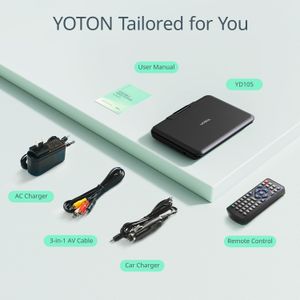 Yoton 12.5" Portable DVD Player – Rechargeable, Swivel Screen