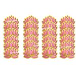 Nitishi Gifting Pink Lotus (Set of 24) Flower Wooden MDF 4 inch Cutouts Festive DIY Craft Rangoli Diya Material Kit Decoration for Diwali, Dashera, Ganpati Pooja, Festival, Wedding Gift