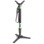 HUNTPAL Hunting Monopod Stand Shooting Tripod Stick Gun Rifle Rest with Tiltable and Swingable Tripod Base, Matt Aluminum 21"-65" Shooting Tripod with 360° Rotating V Yoke Head and Versatile Feet