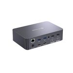 AV Access KVM Switch Dock 2 Monitors 2 Laptops, 4K KVM Switch Dual Monitor, 2 USB-C MST Ports, 60W PD for Each PC, 1G Ethernet, EDID Emulation, 2K@144Hz, 1080P@240Hz, Ideal for Home Office & Gaming