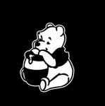 CCI Winnie The Pooh Eating Honey Decal Vinyl Sticker|Cars Trucks Vans Walls Laptop|White|5.5 x 4.3 in|CCI2156