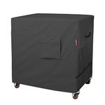 Porch Shield Waterproof 80-100 Qt Rolling Cooler Cart Cover Fits Most Patio Ice Chest Party Cooler Upto 43L x 22W x 32H inch, Black