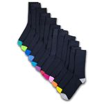 12 Pairs Mens Coloured Heal & Toe Socks Shoe Size 6-11 - 14702