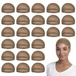 MYKURS Wig Caps for Women, Bald Cap for Lace Front Wig, Medium Light Brown 24 Pieces