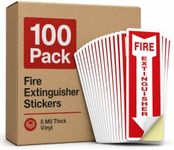 OLANZU 100-Pack Fire Extinguisher Sticker 4x12 - Vinyl - Self Adhesive