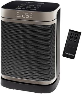 Russell Hobbs Space Heater in Black & Gold 1500W Silent Portable Oscillating Ceramic Electric Heater, Low Energy Digital Display, 4 Modes, 24hr Auto Timer, Overheat Protection, RHCH2001G