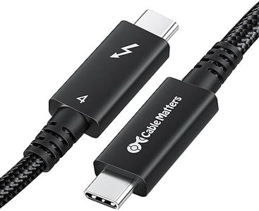 [Intel Certified] Cable Matters Braided 40Gbps Active Thunderbolt 4 Cable 2m with 100W Charging Power Delivery and 8K Video - Fully Compatible with Thunderbolt 3, USB 4 / USB4, and USB C Port