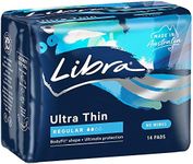 Libra Ultra Thin Regular Pads No Wings, Pack of 14