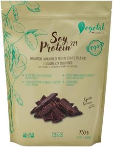 Soy protein 221 Formato 750g - integratore di proteine isolate della soia con aggiunta di vitamine. GLUTEN FREE 100% Vegetale - Valore biologico molto alto - Gusto cacao