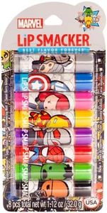 Lip Smacker Marvel Avenger Flavored Lip Balm Party Pack 8 Count, Super Hero, Spirderman, Iron Man, Captain America, Clear, For Kids