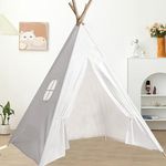 Snewvie Teepee Tent,Portable Foldable Children’s Play Tent, Durable Polyester Cone Children’s Playhouse, with Storage Bag and flag