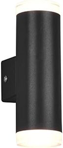 Trio Leuchten Ray 283110232 LED Bathroom Wall Light Plastic Matte Black with 4 Watt LED Up and Down Lighting