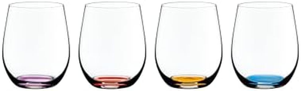 Riedel Happy O Vol. 2 Machine-Made Crystal Wine Tumbler – Colourful Wine Glasses with Modern Optic Design – Perfect for Entertaining & Everyday Use – 335 ml Capacity (Pack of 4)