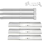 Denmay Universal Stainless Steel Adjustable Grill Burners & Heat Plates Flame Distributor Replacement Parts for Landanm, Brinkmann 3 Burner and Other Most Grill Models, 3Pack