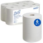 Scott rolled hand paper towels Slimroll 6657 - Hand towel for dispenser - 6 x 165 m paper towel rolls - white, 1-ply, extra absorbent and tear resistant