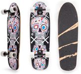 Goldcoast Bones Cruiser Skateboard Complete – 28" Canadian Maple Cruiser Deck, Soft 60mm Wheels & Precision Bearings, Smooth Quiet Ride for Commuting & Cruising