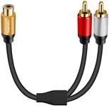 RCA Y Cable RCA Splitter 1 Female to 2 Male, TEKERA Gold-Plated Plug Subwoofer RCA Cable, No Buffering & No Lagrca RCA Adapter for TV CD Player Subwoofer Speakers Home Theater, PA3565