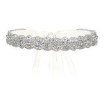 Flyonce Jewelry Rhinestone Crystal Bridal Belt for Brides Bridesmaids Wedding Sash Belt for Women Dress Gown Accessories 98.4"