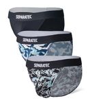 Separatec Men's Bikini Underwear Breathable Soft Bulge Enhancing Dual Pouch Underwear Briefs for Men 3 Packs