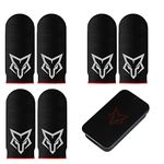 Mobile Phone Game Finger Sleeves [6pcs], Anti-Sweat Breathable,Gaming Sleeve,Thumbs Finger Gloves Cover Sleeve for League of Legend, PUBG, Rules of Survival, Knives Out (Black [Carbon Fibre])