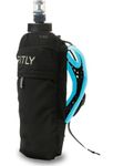 FITLY Running Handheld Water Bottle 12 oz Soft Flask - Hand Water Bottle For Runners, Hiking, Skiing & Outdoor - Fits F2, F2, F3 & F4 Collapsible Flask - Hydration Bottle Holder with Pocket - Blue