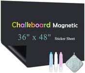 Qiytecno Chalk Board Contact Paper with Adhesive, 36" x 48" Magnetic Chalkboards for Wall, Wallpaper Sheets for Office for School and Kids, Includes Liquid Chalks Markers and Dishcloth and Magnet