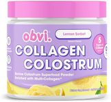 Obvi Collagen Peptide Colostrum Powder | Multi-Collagen Peptides with Grass-Fed Bovine Colostrum | Supports Gut Health, Immune, Skin & Hair | Gluten-Free, Keto-Friendly | Lemon Sorbet, 30 Servings