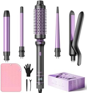 Boucleur à Cheveux BESTOPE PRO 5 en 1 - Fer à Boucler Avec un Lisseur Cheveux,Brosse Thermique, Boucleur Wavy (9 mm-25 mm),Fer à Friser Kit - Température Réglable,Pour Les Voyages et Les Cadeaux