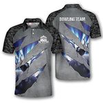 PRIMESTY Custom Bowling Shirts for Men, Custom Name and Teamname Bowling Jerseys, Personalized Bowling Polo Shirts