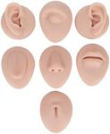 Ear Piercing Kit， Nose Tongue Model, 3D Flexible Simulation Ear Model Body Piercing Practice Model Silicone Nose Safety Pierce Tool for Novice (Medium Skin Color)