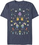 Adventure Time Men's Big & Tall Icons Sweater T-Shirt, Navy Heather, 3X-Large Big Tall