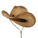 Outback Tea Stained Raffia Straw Hat-Natural Off Tea Stains Plain W37S10E