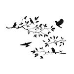 Lnrkai 15x23in Black Birds Flying Between Tree Branches Wall Decor Stickers Nursery Leaves, DIY Removable Wall Art Decal Mural Peel and Stick Wallpaper for Bedroom, Farmhouse, Living Room and Decor