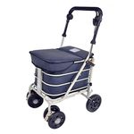 NEW Prestige 3 In 1 Shopping Trolley (WITH SEAT!) - Navy (Navy)