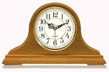 SUYUDD Solid Wood Mantel Clock Vintage Style Silent Mantle Clock Simplicity Wooden Battery Operated Mantel Clocks Retro Table Clock for Living Room Decor