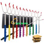 Aoocan Marshmallow Roasting Sticks Set of 12 Extend 45" Safe Stainless Telescoping Forks Hot Dog Smores Sticks for Fire Pit, Campfire, Camping - Multicolor